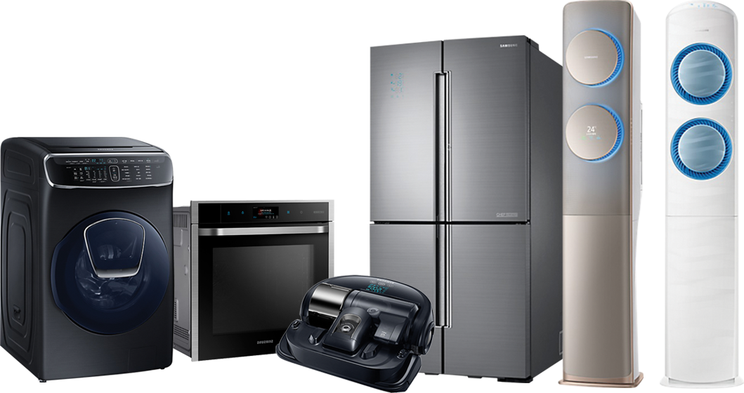 6 Samsung smart home appliances (washing machine / oven / vacuum cleaner / refrigerator / air conditioner / air purifier)
